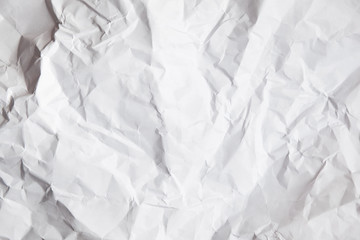White crumpled paper background