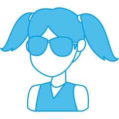 Girl faceless cartoon icon vector illustration graphic design