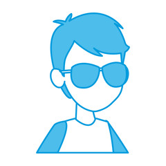 Boy faceless cartoon icon vector illustration graphic design