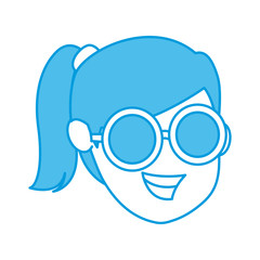 Girl cartoon face icon vector illustration graphic design