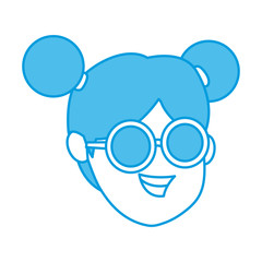Girl cartoon face icon vector illustration graphic design
