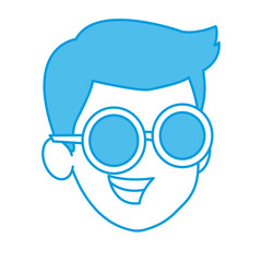 Boy faceless cartoon icon vector illustration graphic design