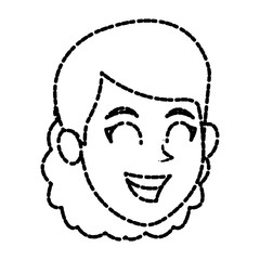 Woman smiling cartoon icon vector illustration graphic design