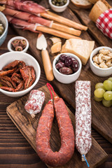 Traditional spanish tapas for sharing with friends