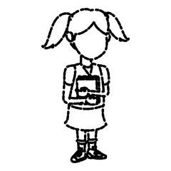 School girl cartoon icon vector illustration graphic design