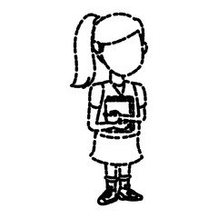School girl cartoon icon vector illustration graphic design