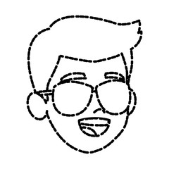 Boy faceless cartoon icon vector illustration graphic design