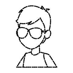 Boy faceless cartoon icon vector illustration graphic design