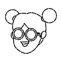 Girl faceless cartoon icon vector illustration graphic design