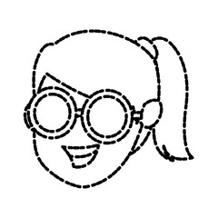 Girl faceless cartoon icon vector illustration graphic design