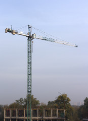 Cranes on construction site.