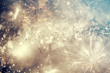 Abstract holiday background with fireworks