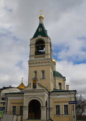 Fototapeta na wymiar Sunday church and parish school of the Temple of the Prophet Elijah in Obydensky Lane
