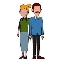 Teachers teamwork couple icon vector illustration graphic design