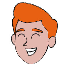 Boy face cartoon icon vector illustration graphic design