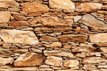A close-up view of an old stone wall. Desktop background.