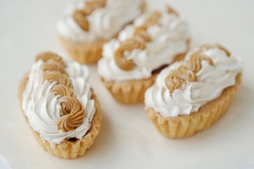 Delicious fresh cream cakes and condensed milk