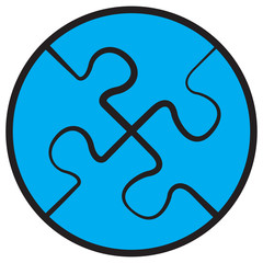 Four puzzles. Vector symbol