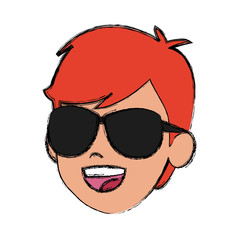 Boy face cartoon icon vector illustration graphic design