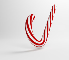 Obraz premium illustration traditional white and red lolipop. Christmas red candy. 3D Rendering.