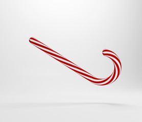 illustration traditional white and red lolipop. Christmas red candy. 3D Rendering.