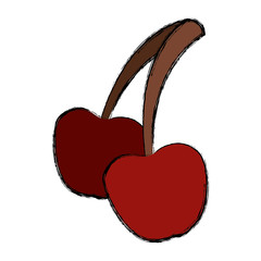 Cherries sweet fruit icon vector illustration graphic design