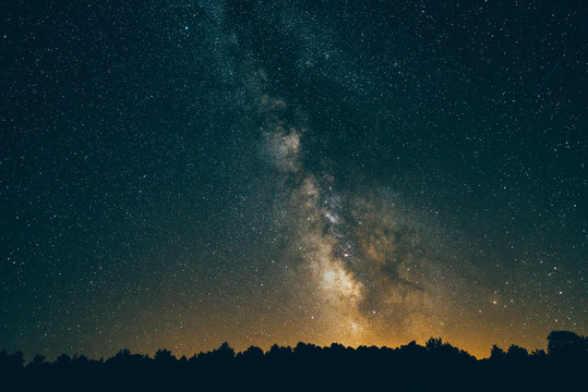 Dark night with milky way.