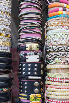 Bracelets in street store