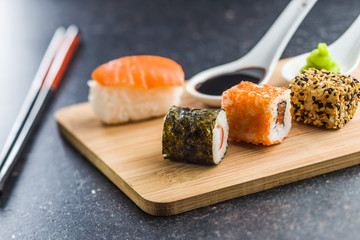 Japanese sushi rolls.
