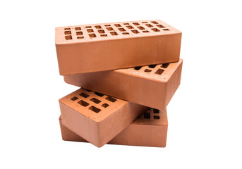 red brick isolated