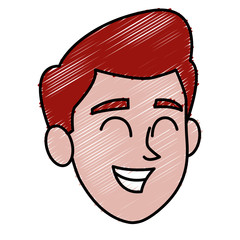 Man smiling cartoon icon vector illustration graphic design