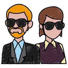 Teachers teamwork couple icon vector illustration graphic design