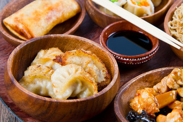 Chinese cuisine with stuffed dumplings
