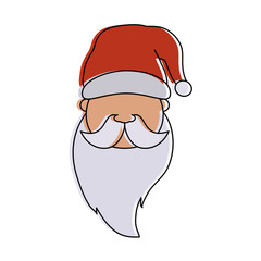 santa claus avatar head  cartoon icon image vector illustration design 