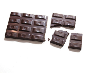 chocolate on white background
