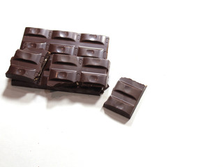 chocolate on white background