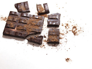 chocolate on white background