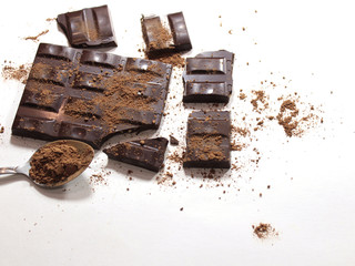 chocolate on white background
