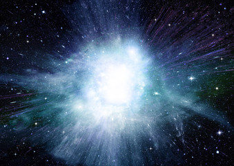 Stars, dust and gas nebula in a far galaxy