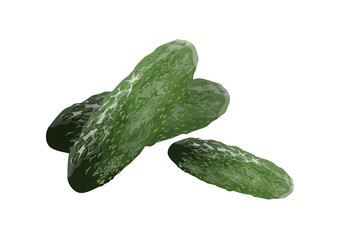 Isolated tasty pickles.