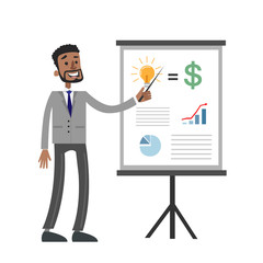 Businessman with chart board.