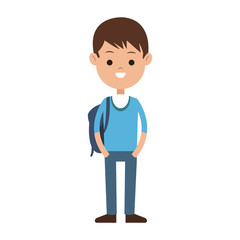male student carrying bag happy cartoon icon image vector illustration design 