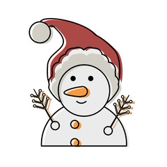 cartoon snowman icon