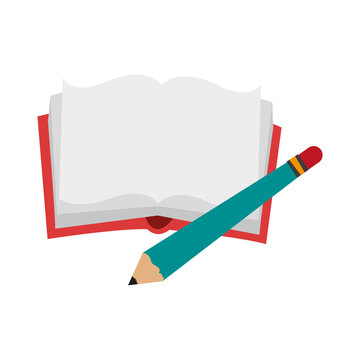 book with blank pages and pencil icon image vector illustration design 