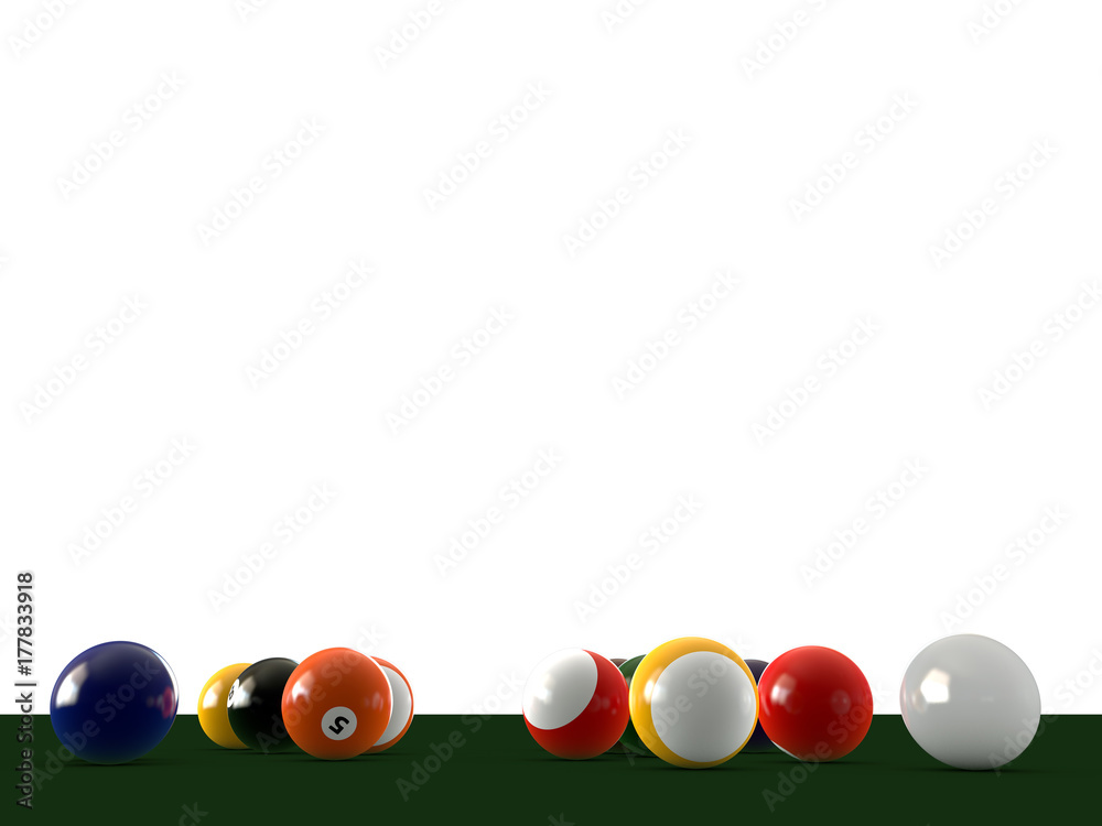 Wall mural pool balls