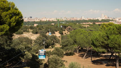 Naklejka premium Kolejka linowa z Casa de Campo w Madrycie