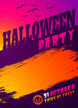 Vector invitation fof Halloween party.