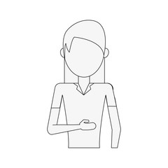 woman avatar portrait icon image vector illustration design  black line