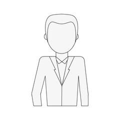 Obraz premium man with blazer avatar portrait icon image vector illustration design black line