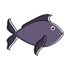 fish dark blue  sideview icon image vector illustration design 